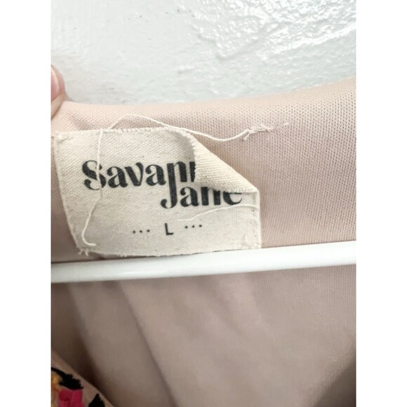 Savanna Jane Lucky in Leopard Shift Dress Embroidered Cheetah Flowers Boho Large - Picture 3 of 10